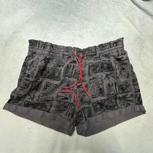 Disney Pirates of the Carribean Lounge Shorts Gray Drawstring XL Goth Cozycore